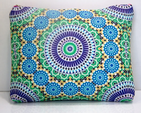 Coussin Déco Zellige – Bleu & Vert